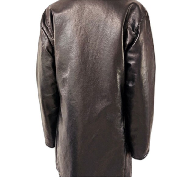 GV Designer Black Leather Women's Coat HAND MADE IN ITALY. New With Tag - Picture 5 of 16